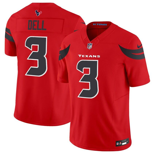 Youth Houston Texans #3 Tank Dell Red 2024 Alternate F.U.S.E Vapor Football Stitched Football Jersey